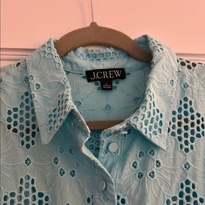 J. Crew  Turquoise Blue Lace Shirt with Camisole